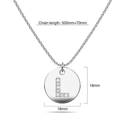 Initials Fabulous Alphabet Letter Necklace White Gold Layered Steel Jewellery